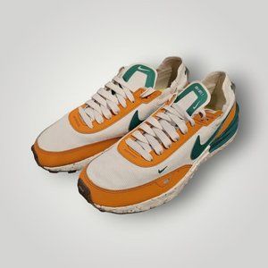 Nike Waffle One Sneakers Woman's Size 8.5 DQ4491-100 Green White Orange